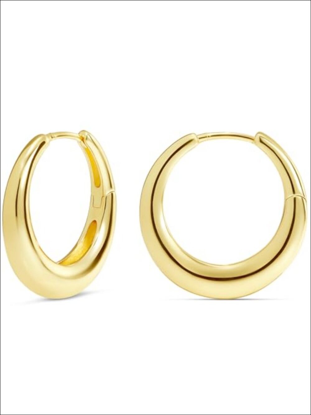 14K Gold Plated Small Hoop Earrings Latch Back 1 Inch Women Jewelry